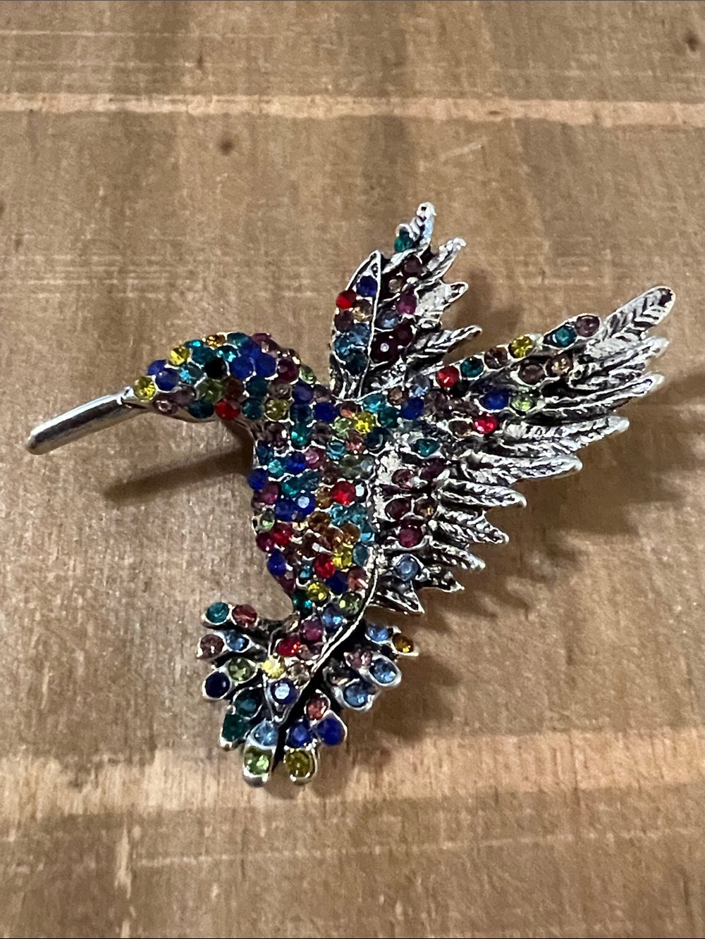 3/$18 Multicolor Hummingbird Bird Pin Brooch - Decorative Petal Accent Lot 422